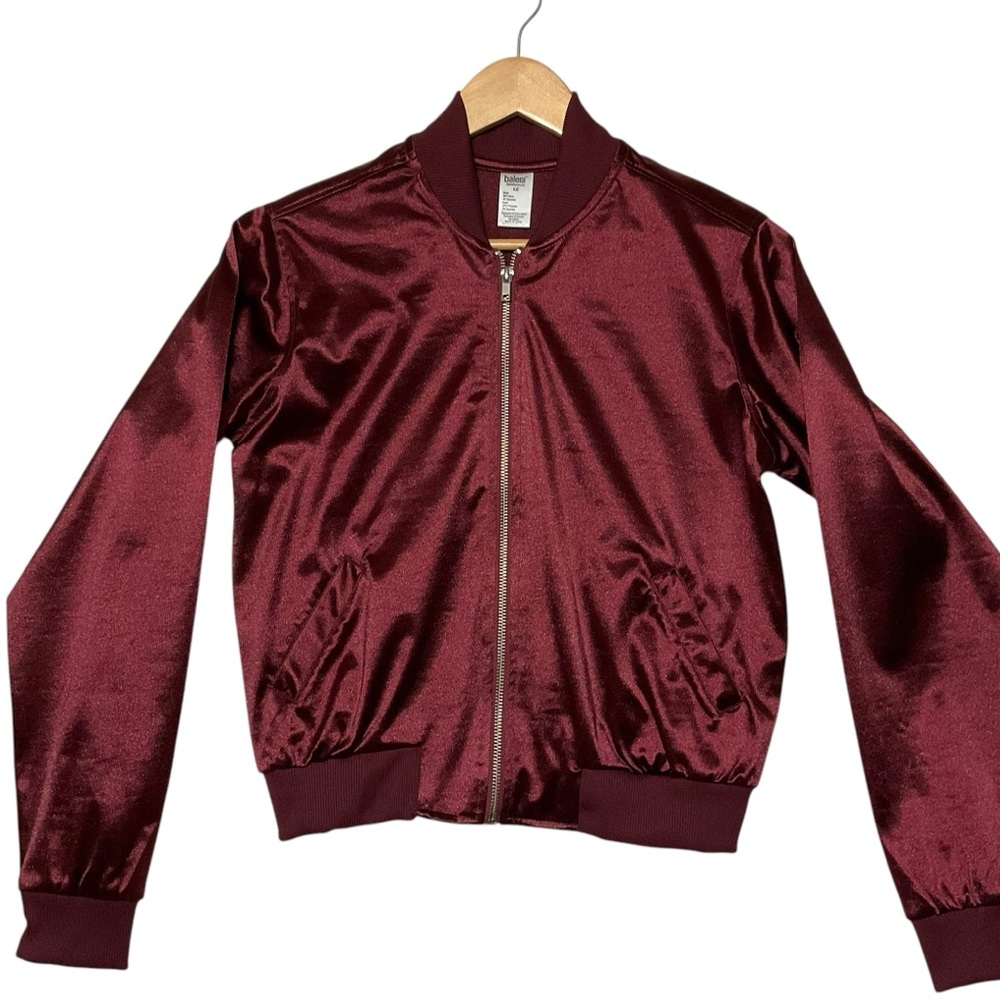 BALERA sz LC Warm Up Jacket Costume Cover Pockets Bomber Style 
Wine Red